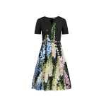 Oscar de la Renta Degradé Foxglove Split-Neck Dress - Oscar de la Renta Dresses - American Couture - Shop at Luxury Shoes 
