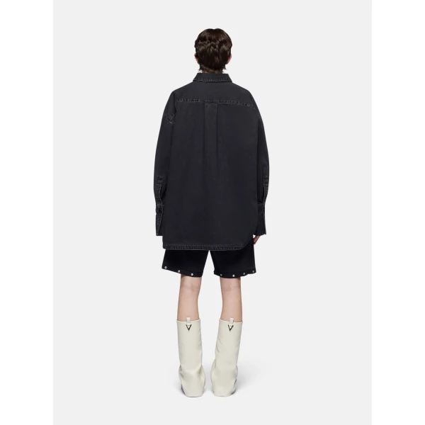 The Attico 'Diana'' Black Shirt Jacket - The Attico Jackets - Designed by Gilda Ambrosio & Giorgia Tordini - Shop at Luxury Shoes 