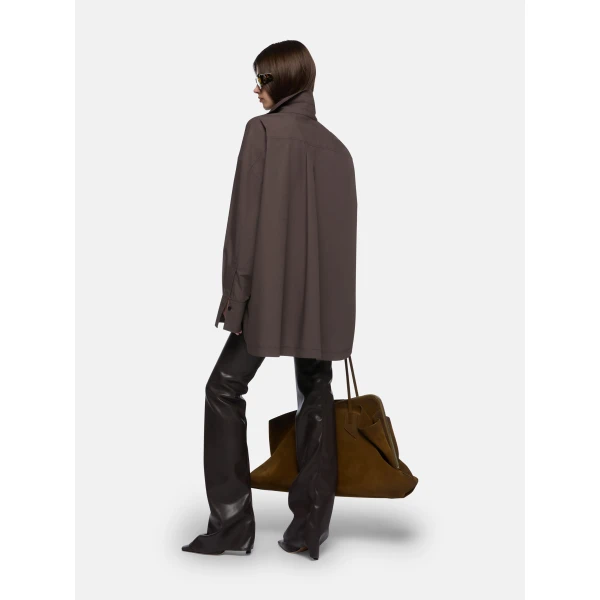 The Attico 'Diana'' Dark Brown Shirt - The Attico Tops - Designed by Gilda Ambrosio & Giorgia Tordini - Shop at Luxury Shoes 