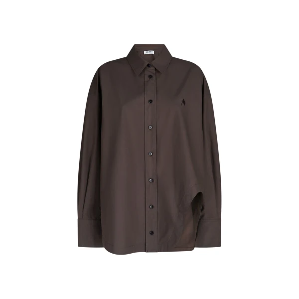 The Attico 'Diana'' Dark Brown Shirt - The Attico Tops - Designed by Gilda Ambrosio & Giorgia Tordini - Shop at Luxury Shoes 