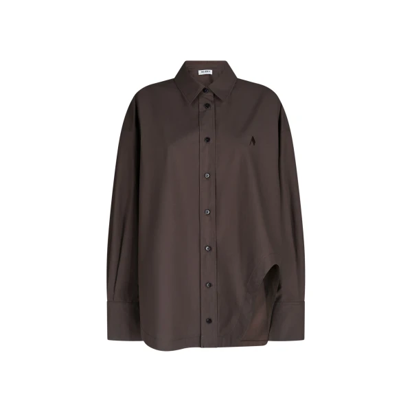 The Attico 'Diana'' Dark Brown Shirt - The Attico Tops - Designed by Gilda Ambrosio & Giorgia Tordini - Shop at Luxury Shoes 