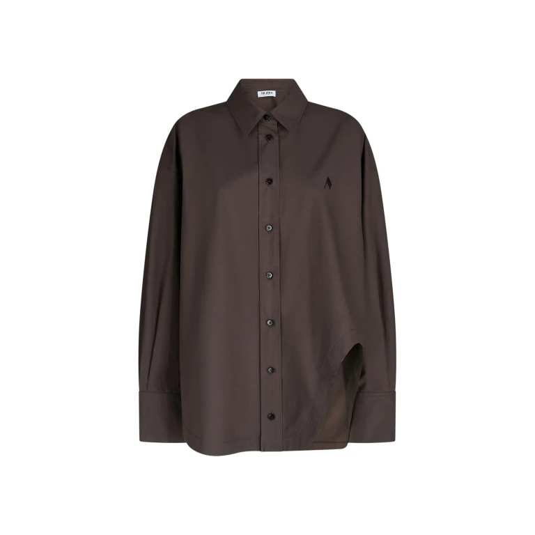 The Attico 'Diana'' Dark Brown Shirt - The Attico Tops - Designed by Gilda Ambrosio & Giorgia Tordini - Shop at Luxury Shoes 