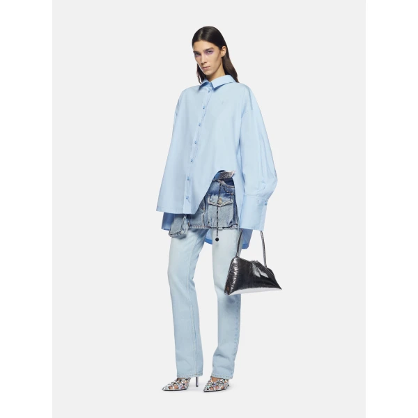 The Attico 'Diana'' Dusty Blue Shirt - The Attico Tops - Designed by Gilda Ambrosio & Giorgia Tordini - Shop at Luxury Shoes 