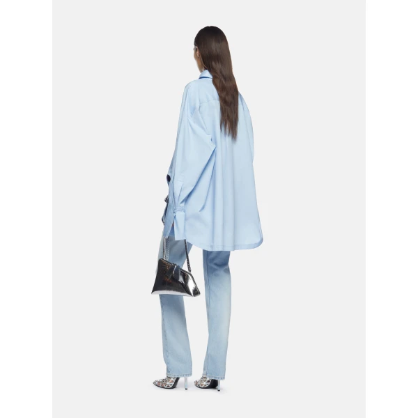 The Attico 'Diana'' Dusty Blue Shirt - The Attico Tops - Designed by Gilda Ambrosio & Giorgia Tordini - Shop at Luxury Shoes 
