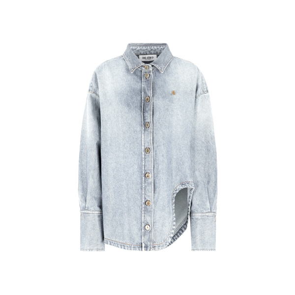 The Attico "Diana'' Sky Blue Shirt Jacket - The Attico Jackets - Designed by Gilda Ambrosio & Giorgia Tordini - Shop at Luxury Shoes 
