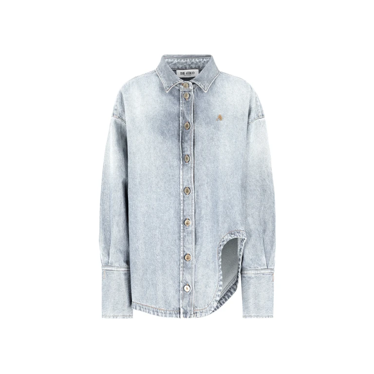 The Attico "Diana'' Sky Blue Shirt Jacket - The Attico Jackets - Designed by Gilda Ambrosio & Giorgia Tordini - Shop at Luxury Shoes 