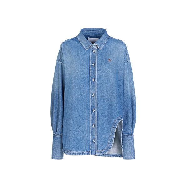 The Attico 'Diana'' Washed Blue Shirt Jacket - The Attico Jackets - Designed by Gilda Ambrosio & Giorgia Tordini - Shop at Luxury Shoes 