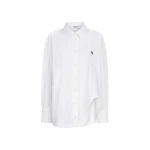 The Attico 'Diana'' White And Navy Blue Shirt - The Attico Tops - Designed by Gilda Ambrosio & Giorgia Tordini - Shop at Luxury Shoes 