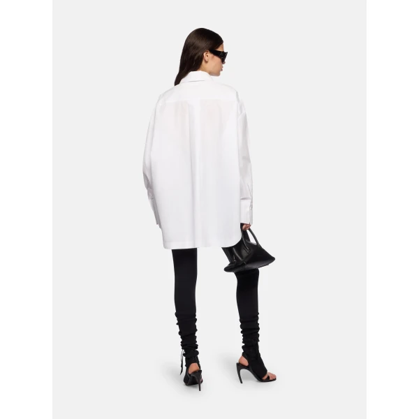 The Attico 'Diana'' White And Navy Blue Shirt - The Attico Tops - Designed by Gilda Ambrosio & Giorgia Tordini - Shop at Luxury Shoes 