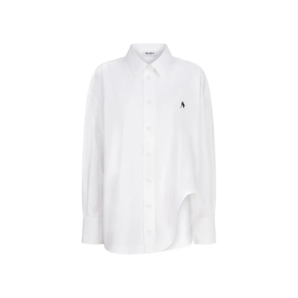 The Attico 'Diana'' White And Navy Blue Shirt - The Attico Tops - Designed by Gilda Ambrosio & Giorgia Tordini - Shop at Luxury Shoes 