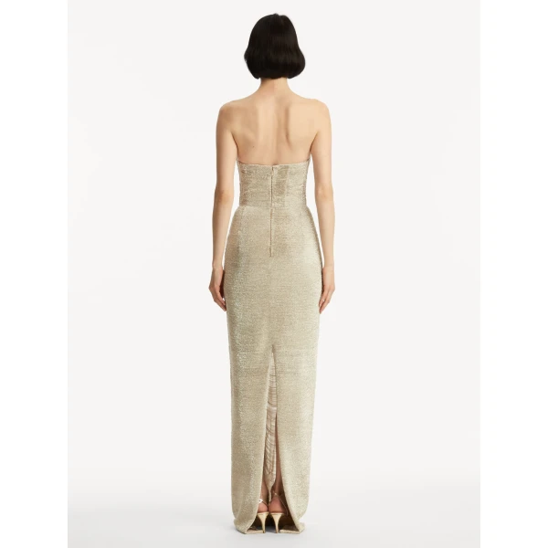 Oscar de la Renta Draped Crystal Chain Gown - Oscar de la Renta Dresses - American Couture - Shop at Luxury Shoes 