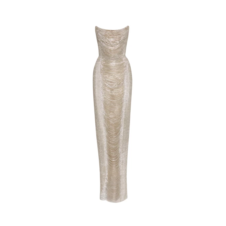 Oscar de la Renta Draped Crystal Chain Gown - Oscar de la Renta Dresses - American Couture - Shop at Luxury Shoes 