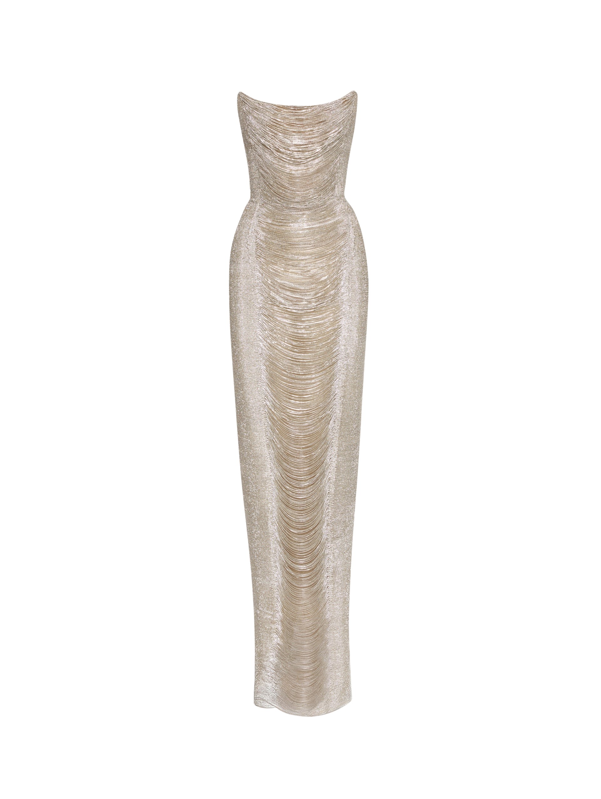Oscar de la Renta Draped Crystal Chain Gown - Oscar de la Renta Dresses - American Couture - Shop at Luxury Shoes 