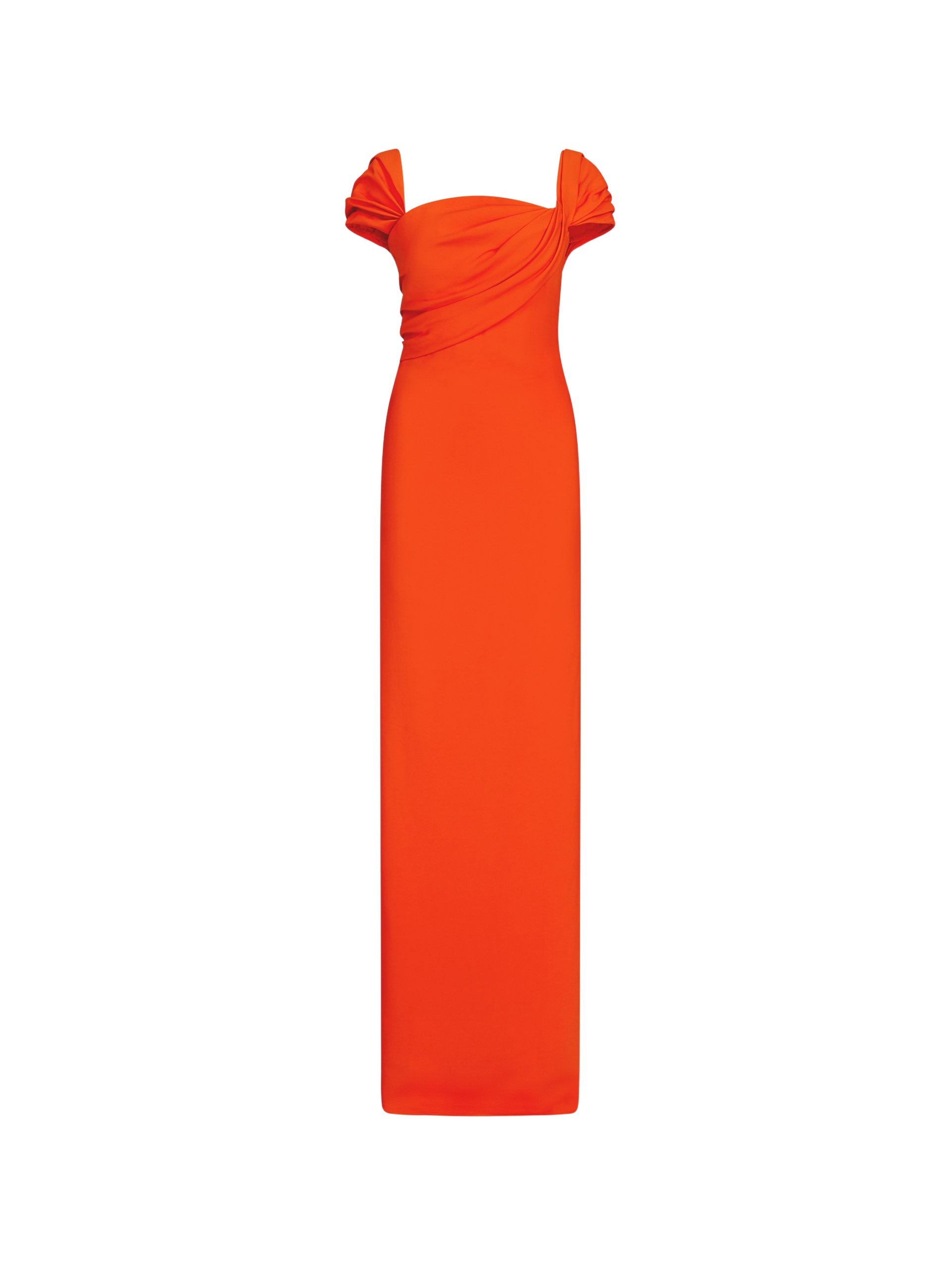 Oscar de la Renta Draped-Detailed Cady Gown - Oscar de la Renta Dresses - American Couture - Shop at Luxury Shoes 