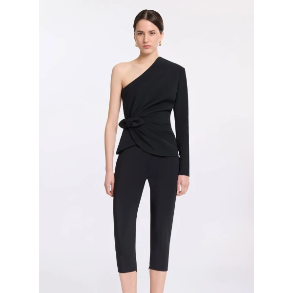 Elie Saab Asymmetric Cady Top in Black featuring  – Luxury Designer Fashion at Luxury Shoes .