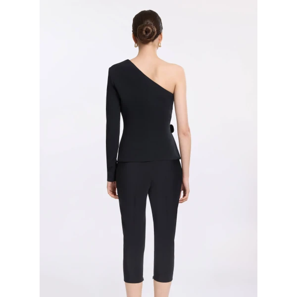 Elie Saab Asymmetric Cady Top in Black featuring  – Luxury Designer Fashion at Luxury Shoes .