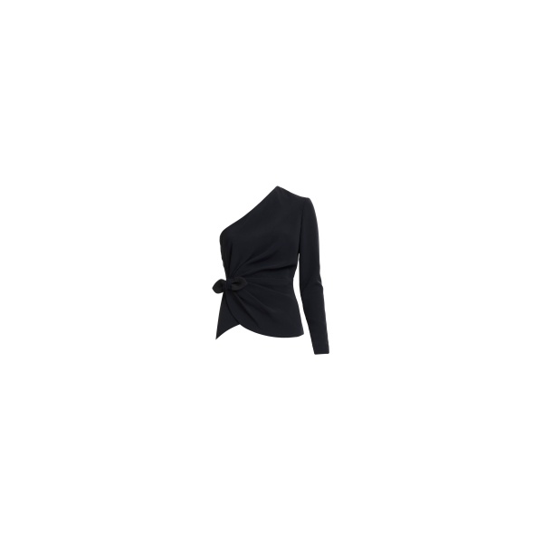Elie Saab Asymmetric Cady Top in Black featuring  – Luxury Designer Fashion at Luxury Shoes .