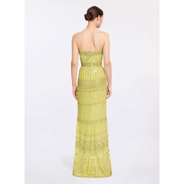 Elie Saab Bead Embroidered Dress in Green featuring  – Luxury Designer Fashion at Luxury Shoes .