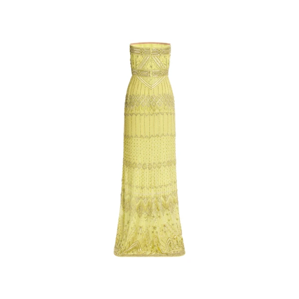 Elie Saab Bead Embroidered Dress in Green featuring  – Luxury Designer Fashion at Luxury Shoes .