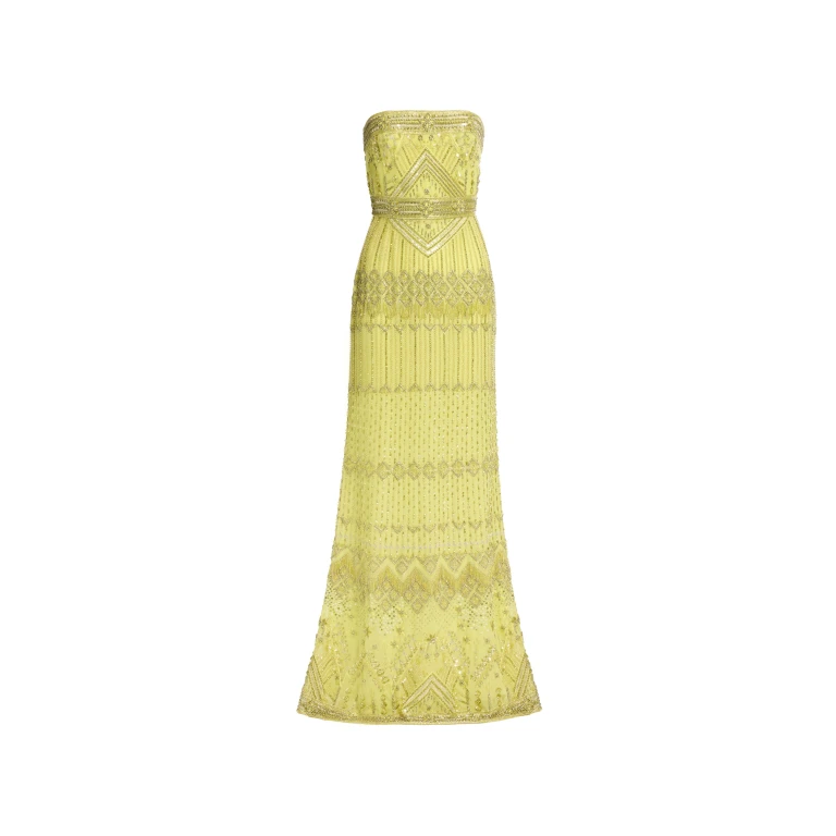 Elie Saab Bead Embroidered Dress in Green featuring  – Luxury Designer Fashion at Luxury Shoes .