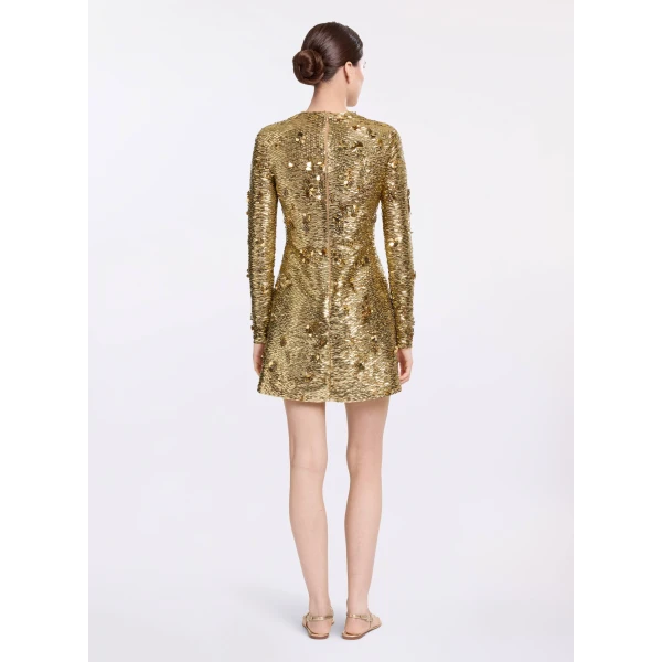 Elie Saab Bead Embroidered Golden Dress in Gold featuring  – Luxury Designer Fashion at Luxury Shoes .