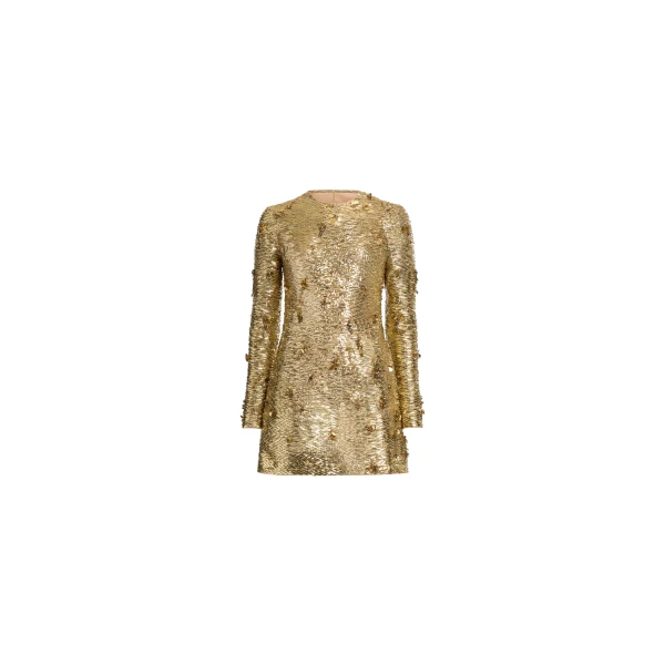 Elie Saab Bead Embroidered Golden Dress in Gold featuring  – Luxury Designer Fashion at Luxury Shoes .