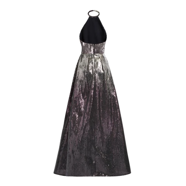 Elie Saab Halter Gradient Sequin Gown in Silver featuring  – Luxury Designer Fashion at Luxury Shoes .
