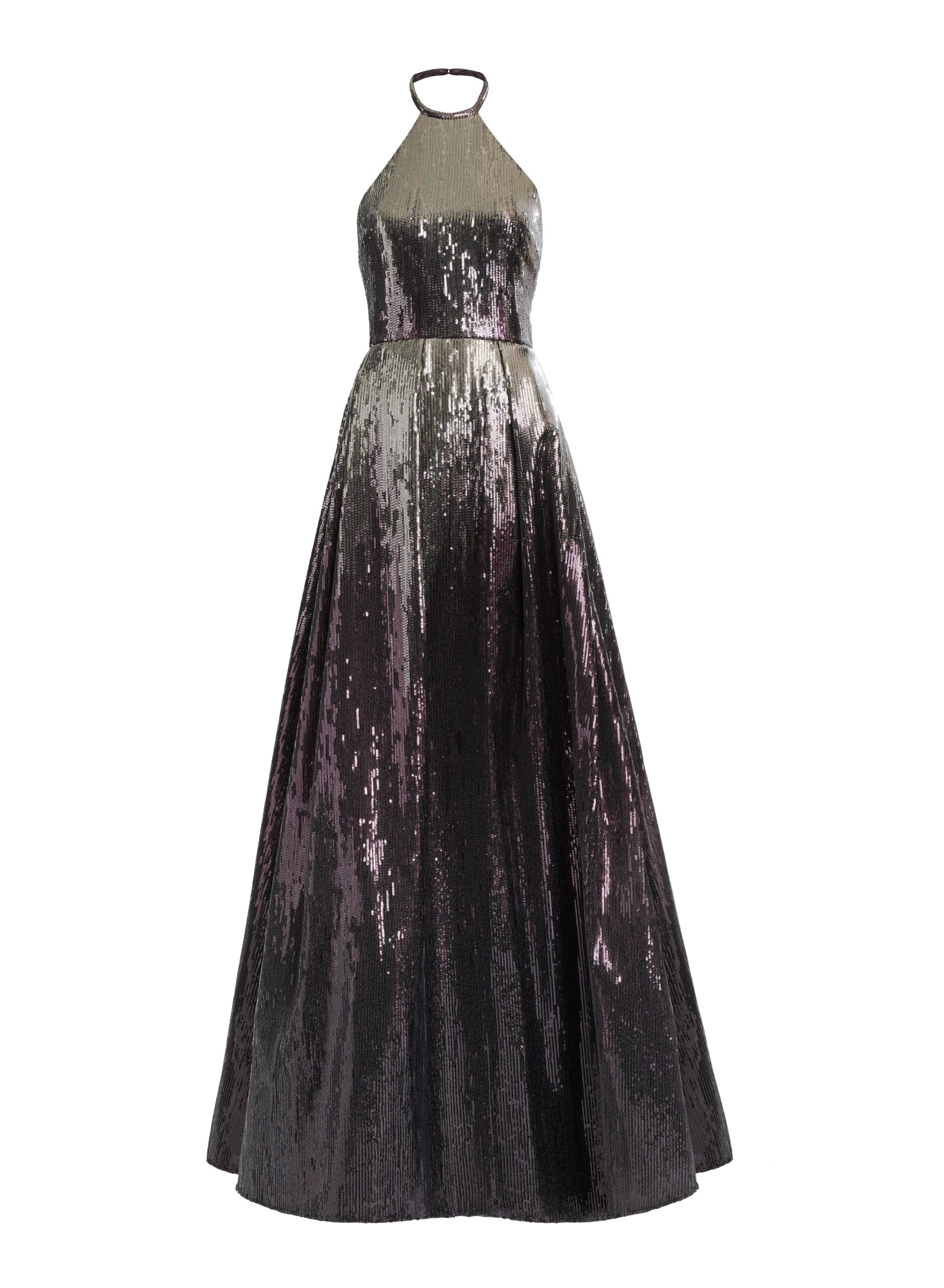 Elie Saab Halter Gradient Sequin Gown Elie Saab Halter Gradient Sequin Gown in Silver featuring – Luxury Designer Fashion at Luxury Shoes .