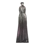 Elie Saab Halter Gradient Sequin Jumpsuit in Silver featuring  – Luxury Designer Fashion at Luxury Shoes .