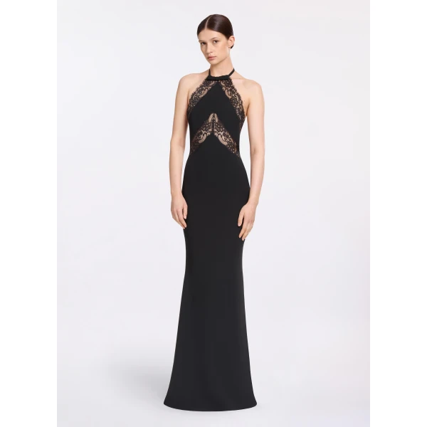 Elie Saab Halter Neck Dress in Black featuring  – Luxury Designer Fashion at Luxury Shoes .