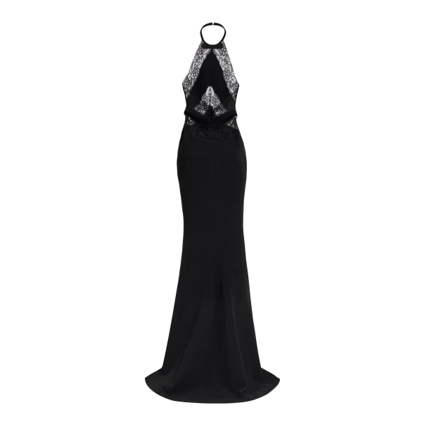 Elie Saab Halter Neck Dress in Black featuring  – Luxury Designer Fashion at Luxury Shoes .