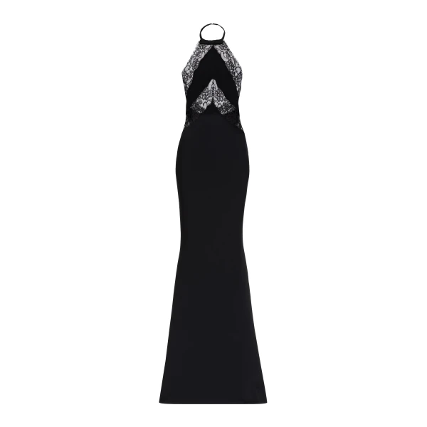 Elie Saab Halter Neck Dress in Black featuring  – Luxury Designer Fashion at Luxury Shoes .