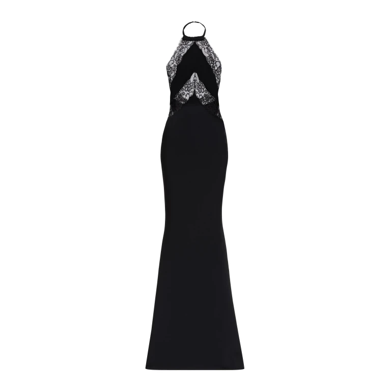 Elie Saab Halter Neck Dress in Black featuring  – Luxury Designer Fashion at Luxury Shoes .