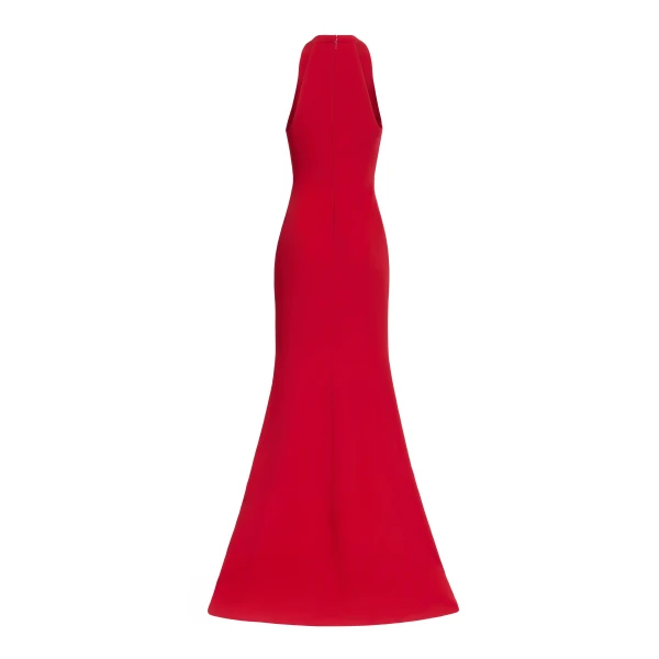 Elie Saab Long Cady Dress With Bow Detail in Red featuring  – Luxury Designer Fashion at Luxury Shoes .