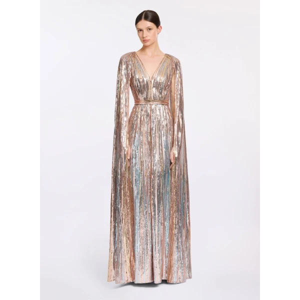 Elie Saab Multicolor Sequin Embroidered Dress in Multicolour featuring  – Luxury Designer Fashion at Luxury Shoes .