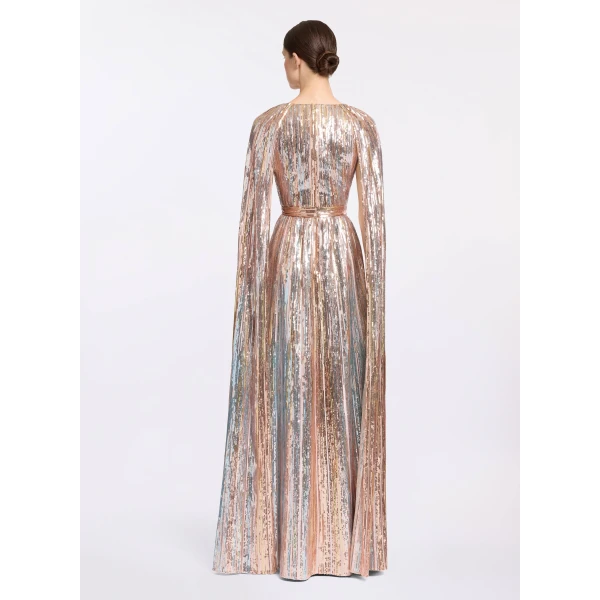 Elie Saab Multicolor Sequin Embroidered Dress in Multicolour featuring  – Luxury Designer Fashion at Luxury Shoes .