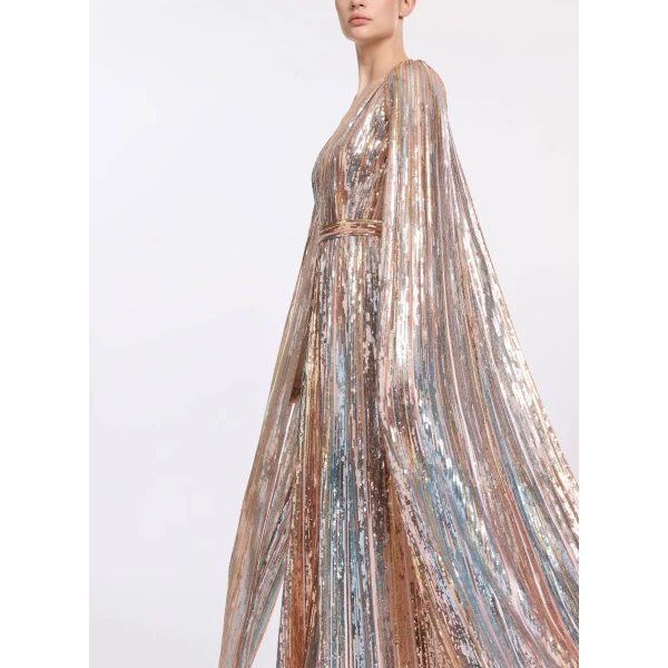 Elie Saab Multicolor Sequin Embroidered Dress in Multicolour featuring  – Luxury Designer Fashion at Luxury Shoes .