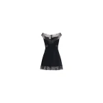 Elie Saab Off-The-Shoulder Short Dress in Black featuring  – Luxury Designer Fashion at Luxury Shoes .