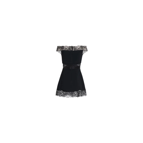 Elie Saab Off-The-Shoulder Short Dress in Black featuring  – Luxury Designer Fashion at Luxury Shoes .