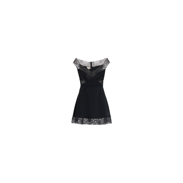 Elie Saab Off-The-Shoulder Short Dress in Black featuring  – Luxury Designer Fashion at Luxury Shoes .