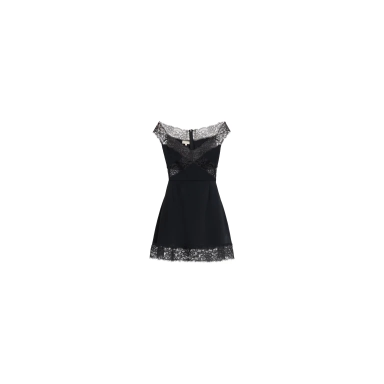 Elie Saab Off-The-Shoulder Short Dress in Black featuring  – Luxury Designer Fashion at Luxury Shoes .