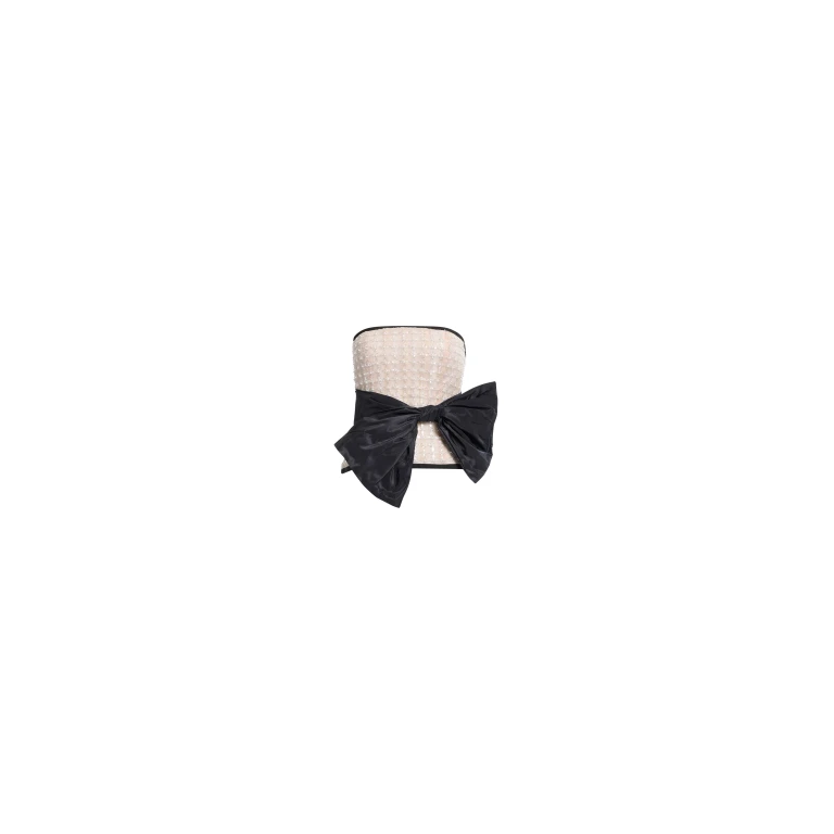 Elie Saab Pearl Corset With Bow in White featuring  – Luxury Designer Fashion at Luxury Shoes .