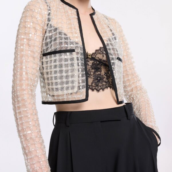 Elie Saab Pearl Cropped Jacket, view 4