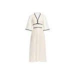 Elie Saab Pearl Midi Dress in White featuring  – Luxury Designer Fashion at Luxury Shoes .