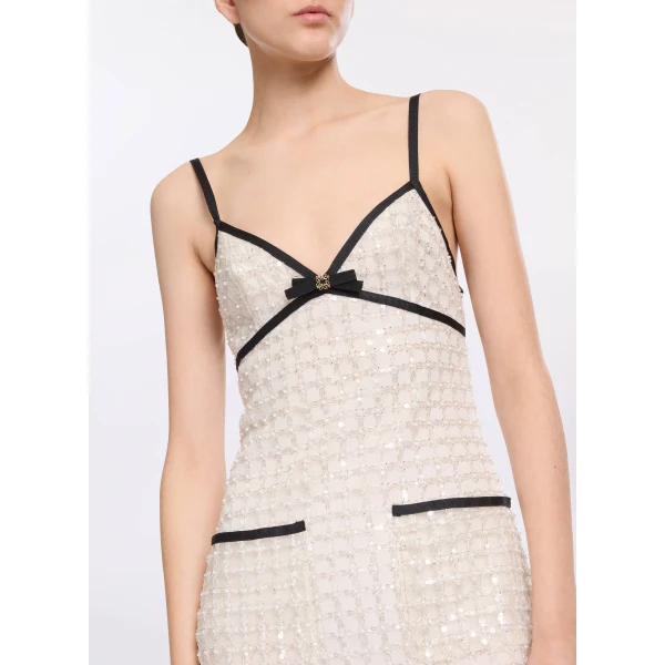Elie Saab Pearl Short Dress in White featuring  – Luxury Designer Fashion at Luxury Shoes .