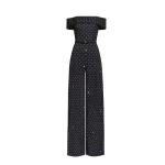Elie Saab Polka Dot Jumpsuit in Black featuring  – Luxury Designer Fashion at Luxury Shoes .
