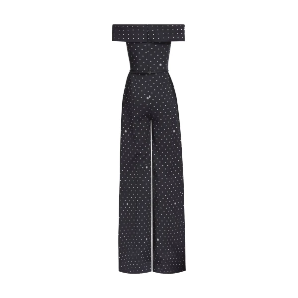 Elie Saab Polka Dot Jumpsuit in Black featuring  – Luxury Designer Fashion at Luxury Shoes .