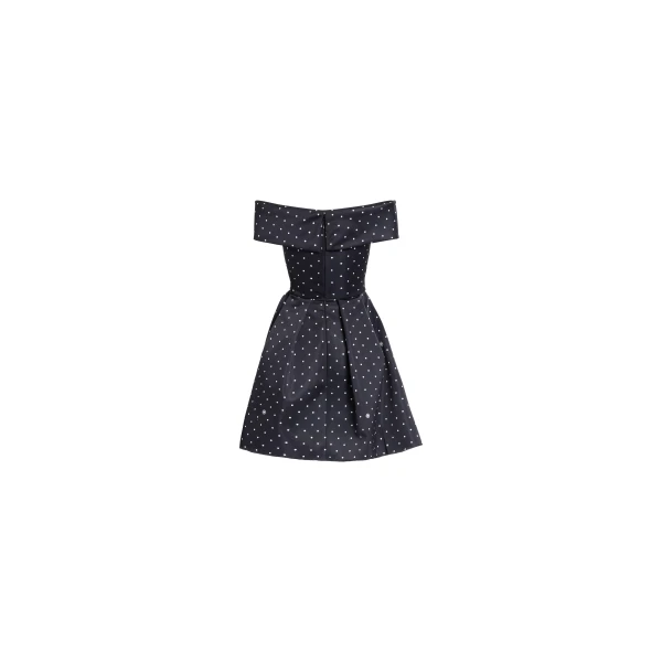 Elie Saab Polka Dot Short Dress in Black featuring  – Luxury Designer Fashion at Luxury Shoes .