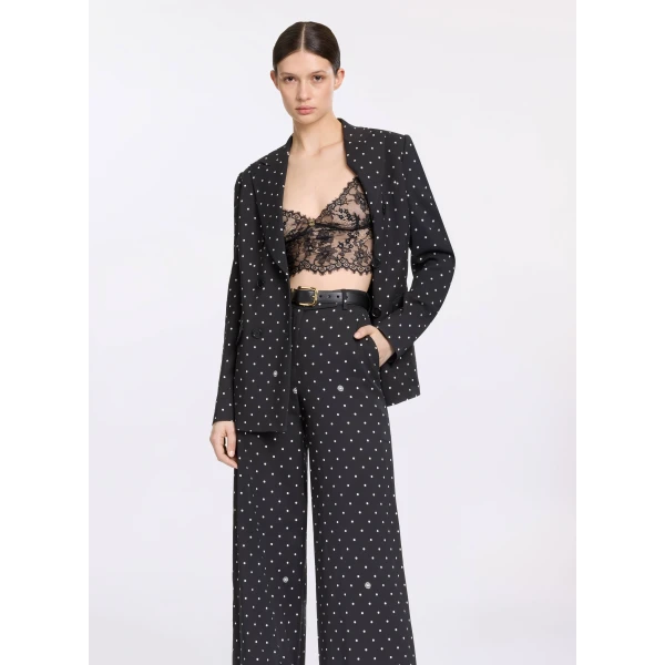 Elie Saab Printed Cady Blazer in Black featuring  – Luxury Designer Fashion at Luxury Shoes .
