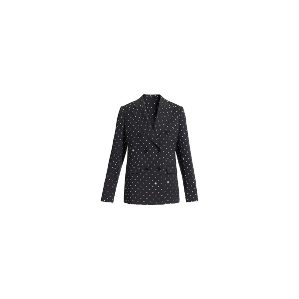 Elie Saab Printed Cady Blazer in Black featuring  – Luxury Designer Fashion at Luxury Shoes .